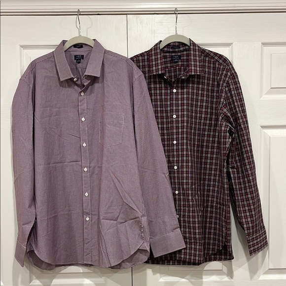 BUNDLE (2) J. Crew Thompson Fit Button Down Mens Red Size XL - Picture 1 of 12